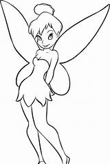 Coloring Drawing Tinkerbell Easy Pages Disney Sketch Color Drawings Tinker Bell Draw Fairy Sketches Kids Print Colouring Fawn Sitting Simple sketch template