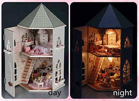 Rylai Wood Dollhouse Miniature Diy Kit W Light Love Fort Series