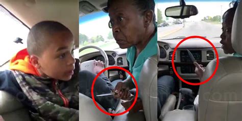 ghetto grandma pulls knife on her grandson for