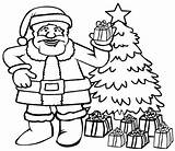 Santa Claus Christmas Tree Coloring Pages Front Kids sketch template