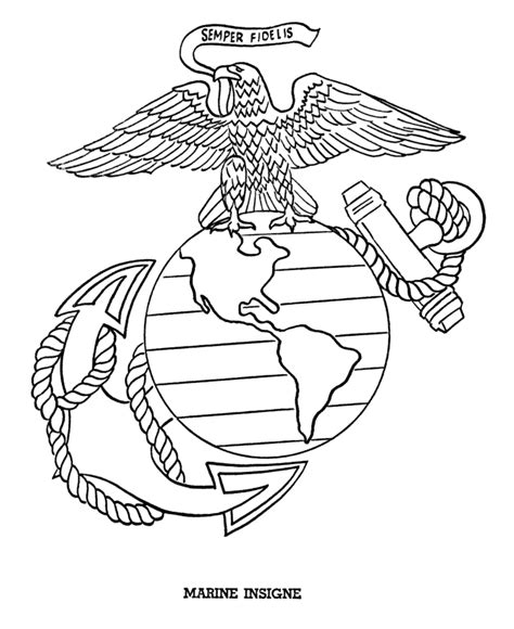 usa printables armed forces day coloring pages  marine insigne