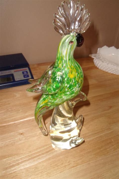 Vintage Murano Art Glass Parrot Bird Cockatoo By Robinsvintage