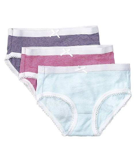 Girls Multi Stripe Tagless Briefs Underwear Super Soft Panties 3 Pack