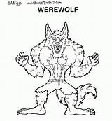Werewolf Lobo Loup Garou Coloriages sketch template