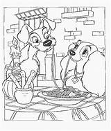 Lady Tramp Coloring Pages Disney Vagebond Spaghetti Eten Kids Kleurplaten Printable Fun Kleurplaat Nl Picgifs Van Popular La Belle Library sketch template