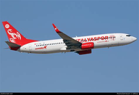 aircraft photo  tc tjy boeing   corendon airlines airhistorynet