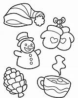 Winter Symbols Coloring Season Kind Color sketch template