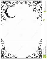 Shadows Wiccan Grimoire Journal Hojas Bos Bordes Filigree Hoja Witchcraft Magie Margenes Moons Wicca Sorcellerie Decoradas Colouring Livres Bullet 1027 sketch template