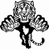 Tiger Coloring Logo Pages Tigers Clip Football Clipart Paw Logos Mascot Body Auburn Drawing Clemson Head Cliparts Richmond Paws Detail sketch template