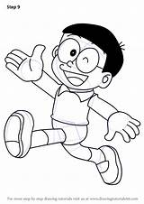 Nobita Doraemon Coloring Drawingtutorials101 sketch template