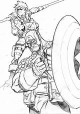 Bucky Captain Lineart Rogers sketch template