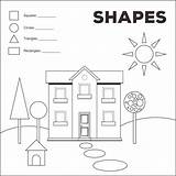 Shapes Worksheet Maths Worksheets Shape Printable House Houses Preschool Template Printablee Via Sheet sketch template