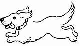 Dog Happy Clipart Running Line Coloring Colouring sketch template