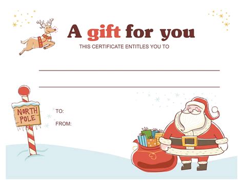 printable holiday gift certificate template
