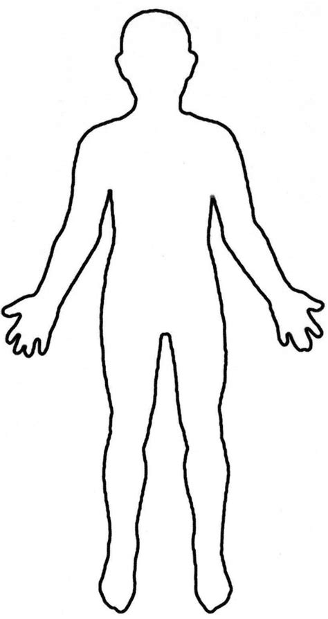 printable human body outline body outline person template body template