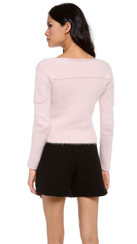 Carven Angora Sweater In Blush Pink Lyst