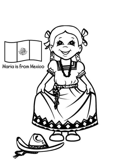 beautiful mexican girl dress coloring pages color luna dance coloring