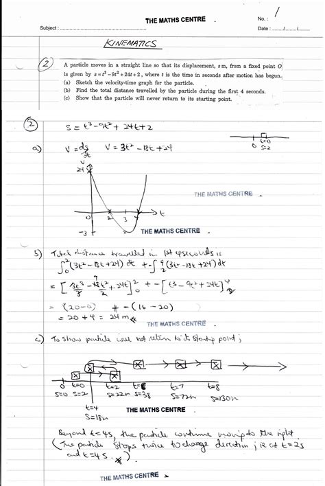kinematics igcse year  revision questions  maths centre