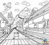 Train Station sketch template