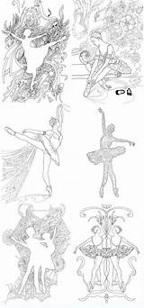 Coloring Pages Adult Ballerina Dance Ballet Book Etsy sketch template
