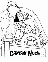 Captain Coloring Hook Pages Holding Wheel Interesting Kidsplaycolor Getcolorings Kids Color Jake Pirates Neverland Getdrawings sketch template