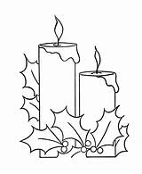 Candle Coloring Christmas Pages Candles Holly Color Two Printable Sheets Print Sheet Drawing Activity Colouring Kids Clipart Berry Holiday Popular sketch template