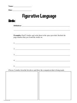 figurative language worksheets  activities tpt
