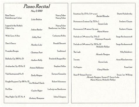 piano recital template