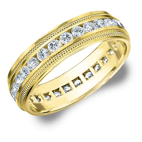 cttw diamond mens wedding band   yellow gold  carat