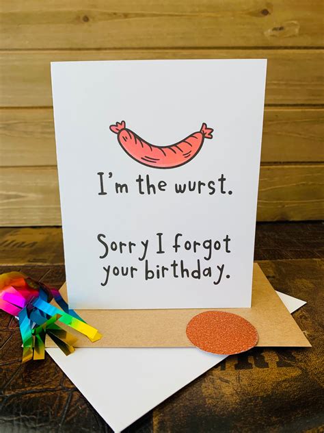 Sorry I Forgot Your Birthday Greeting Card Belated Birthday Etsy Uk