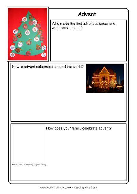 advent worksheet  celebrate advent advent advent printables