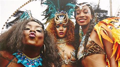 rihanna shares party pictures from barbados carnival itv news