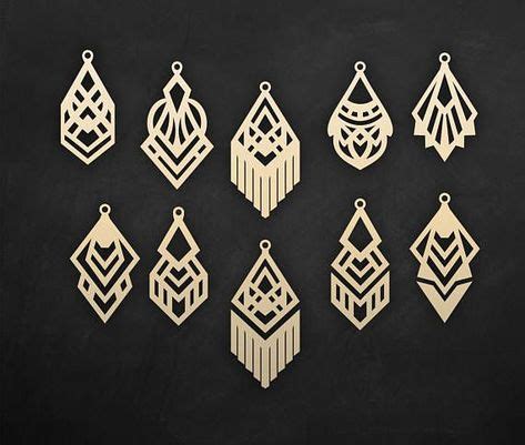 geometric earring templates  created   original hand