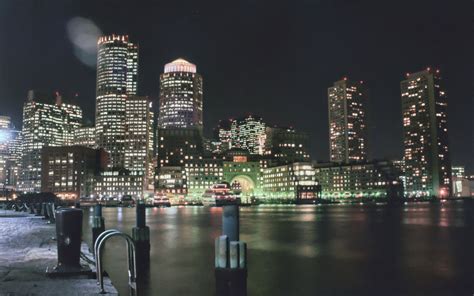 boston harbor  night  photo  freeimages