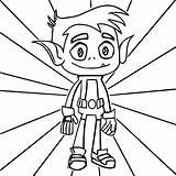 Titans Coloring Teen Pages Beast Boy Kids sketch template