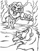 Scar Mufasa Simba Coloriage Simbas Pride Defeat Fights Roi Sheets Ouvrir sketch template
