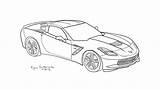 Corvette Stingray Chevrolet sketch template