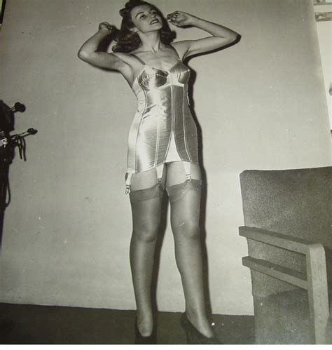 1940s satin all in one girdle and stockings vintage