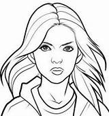 Coloring Face Pages Girl Portrait Hunger Games Kids Printable Human Female Drawing Woman People Faces Girls Color Realistic Carrie Underwood sketch template
