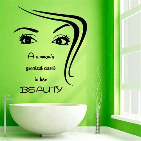 quote a woman s greatest asset is her beauty spa salon vinyl sticker