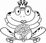 Frog Coloring Pages Frogs Cute Print Funny Princess Printable Queen Drawing Color Kids Cool Sheet Cartoon Crown Book Packet Clipart sketch template