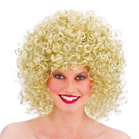 80s adults curly permed afro wig disco groovy fancy dress costume
