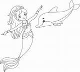 Dolphin Mermaid Colouring Wonder Delfini sketch template