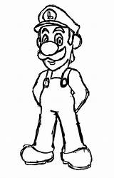 Luigi Coloring Pages Printable Kids Mario Colouring Sketch Half Cartoon Emoji Easy Deviantart sketch template