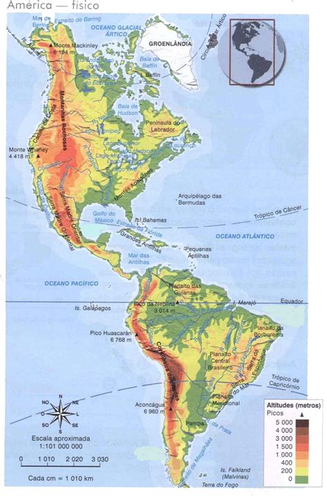 mapa de america mapa físico geográfico político turístico y