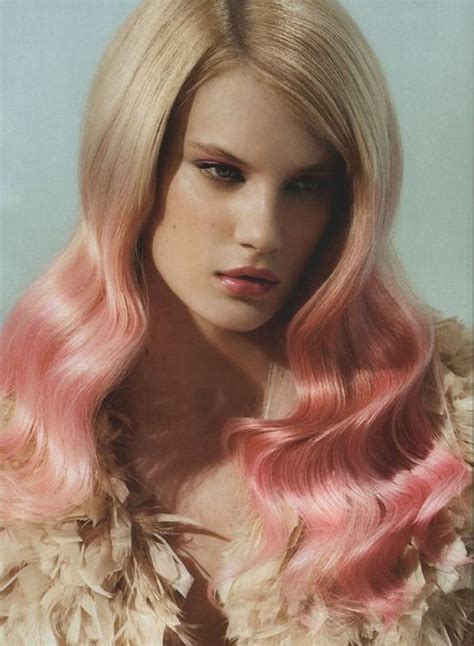 Beautiful Light Pink Tips On Blonde Hair Hair Pinterest