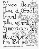 Coloring Eden Garden Bible Pages Verse Kids Colouring Genesis Sheets Printable Clipart Color Coloringpagesbymradron Scripture God Kid Adron Mr January sketch template