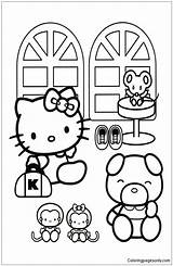 Kitty Hello Friends Pages Coloring Color Online Adults Coloringpagesonly sketch template