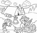Coloring Fishing Pages Boy Scouts Going sketch template