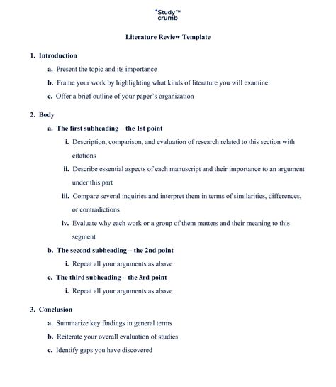 write  literature review guide template examples